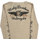 Freedom Heritage Harley Davidson Graphic Long Sleeve T-Shirt - Large Beige Cotton