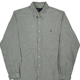 Ralph Lauren Striped Shirt - Large Green Cotton