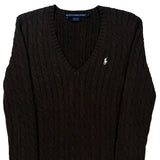 Ralph Lauren Sport Cable Knit Sweater - Medium Brown Cotton