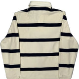 Polo By Ralph Lauren Striped Rugby Shirt - Medium Cream Cotton