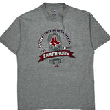 2007 Red Sox Majestic Mlb T-Shirt - Large Grey Cotton Blend
