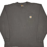 Carhartt Long Sleeve T-Shirt - XL Grey Cotton