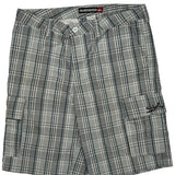 Quiksilver Checked Cargo Shorts - 38W 11L Grey Cotton