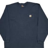 Carhartt Long Sleeve T-Shirt - 2XL Navy Cotton