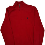 Polo By Ralph Lauren 1/4 Zip - Large Red Cotton