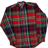 Tommy Hilfiger Checked Flannel Shirt - Large Green Cotton