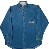 Walt Disney World Mickey Inc Graphic Denim Shirt - Medium Blue Cotton