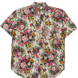 Unbranded Floral Short Sleeve Shirt - Medium Multicoloured Cotton