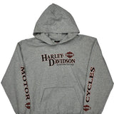 Southern Thunder Harley Davidson Graphic Hoodie - Large Gray Cotton