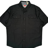Wrangler Short Sleeve Shirt - Large Black Cotton