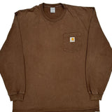 Carhartt Long Sleeve T-Shirt - Large Brown Cotton