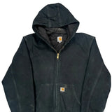 Made In USA Carhartt Tall Jacket - Large Black Cotton