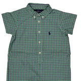 Age 28 Months Ralph Lauren Checked Bodysuit - 3XS Green Cotton