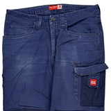 Hard Yakka Double Knee Cargo Trousers - 34W 32L Blue Cotton