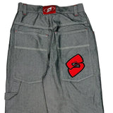 Savvy Graphic Carpenter Pants - 28W 30L Gray Cotton Blend