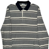 Lacoste Striped Long Sleeve Polo Shirt - 2XL Navy Cotton