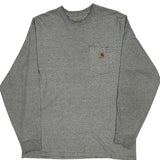 Carhartt Long Sleeve T-Shirt - Large Grey Cotton