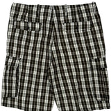 American Eagle Checked Cargo Shorts - 34W 10L Black & White Cotton