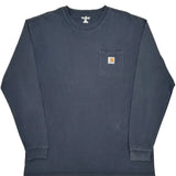 Carhartt Long Sleeve T-Shirt - XL Blue Cotton
