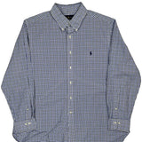 Ralph Lauren Checked Shirt - XL Blue Cotton
