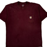 Carhartt T-Shirt - 2XL Burgundy Cotton