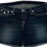 True Religion Studded Denim Shorts - 34W US 8 Dark Wash Denim