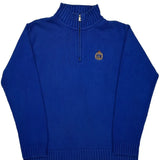 Ralph Lauren Petite 1/4 Zip - Medium Blue Cotton