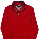 Tommy Hilfiger 1/4 Zip - Medium Red Cotton