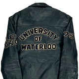 70S University Of Waterloo Engineering Unbranded College Leather Jacket - Medium Black Leather