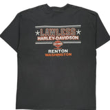 Lawless Renton Harley Davidson Graphic T-Shirt - 2XL Black Cotton