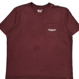 Carhartt Graphic T-Shirt - 2XL Burgundy Cotton