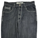 Embroidered Avalanche Studded Jeans - 38W 31L Gray Cotton