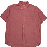 Lacoste Short Sleeve Shirt - Medium Red Cotton