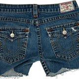 True Religion Denim Shorts - 30W UK 8 Blue Denim