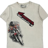 Motocross Honda Racing Graphic T-Shirt - Large Cream Cotton
