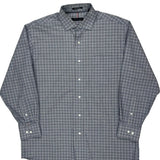 Tommy Hilfiger Checked Shirt - Large Gray Cotton Blend