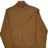 Polo By Ralph Lauren 1/4 Zip - XL Brown Wool