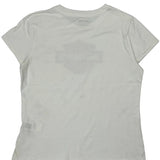 Motorcycles Harley Davidson Graphic T-Shirt - Small White Cotton