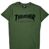 Skateboard Magazine Thrasher Graphic T-Shirt - Small Green Cotton