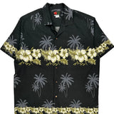 Unbranded Floral Hawaiian Shirt - XL Yellow Cotton