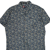 Chaps Ralph Lauren Floral Hawaiian Shirt - XL Blue Cotton