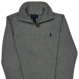 Polo By Ralph Lauren 1/4 Zip - Large Gray Cotton