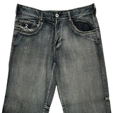 Mishka Nyc Contrast Stitch Denim Shorts - 34W 14L Gray Denim