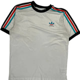 Adidas Striped Football Shirt - Large Black Polyester