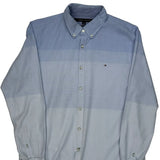 New York Fit Tommy Hilfiger Shirt - Large Blue Cotton