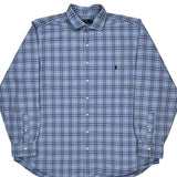 Ralph Lauren Checked Shirt - 2XL Blue Cotton