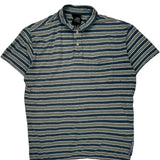 Ralph Lauren Striped Polo Shirt - Large Green Cotton
