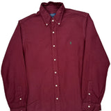 Polo By Ralph Lauren Shirt - Large Burgundy Cotton