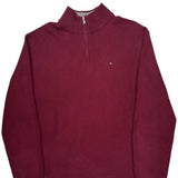 Tommy Hilfiger 1/4 Zip - XL Burgundy Cotton