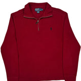 Polo By Ralph Lauren 1/4 Zip - Medium Red Cotton
